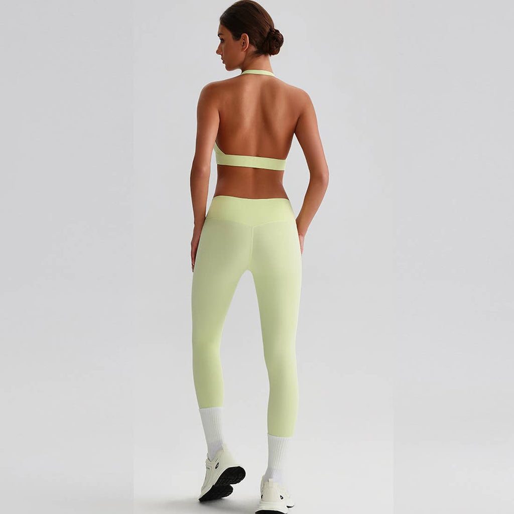 Women Yoga Set:High Support Sports Bra+Long Workout Leggings