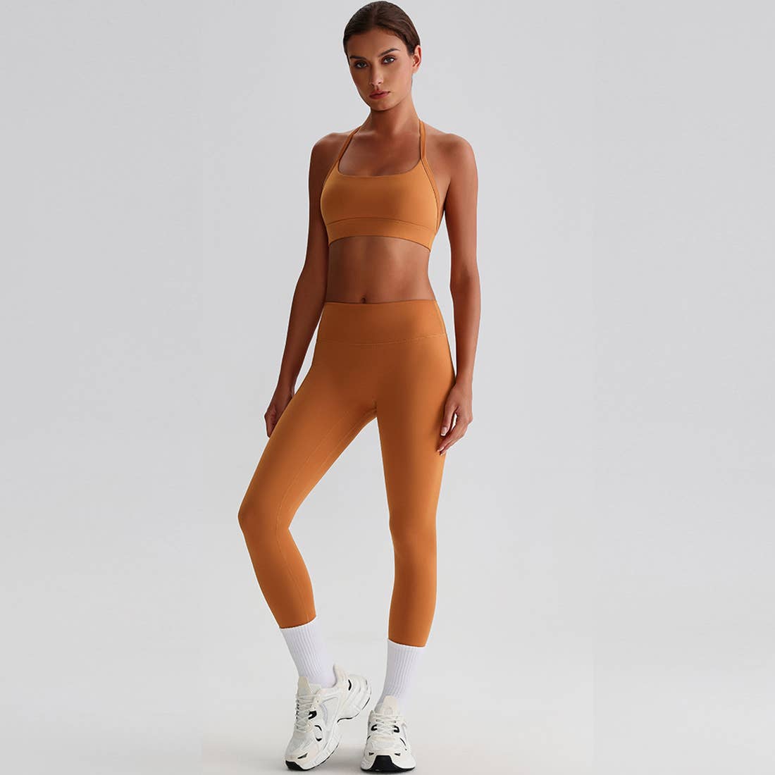 Women Yoga Set:High Support Sports Bra+Long Workout Leggings