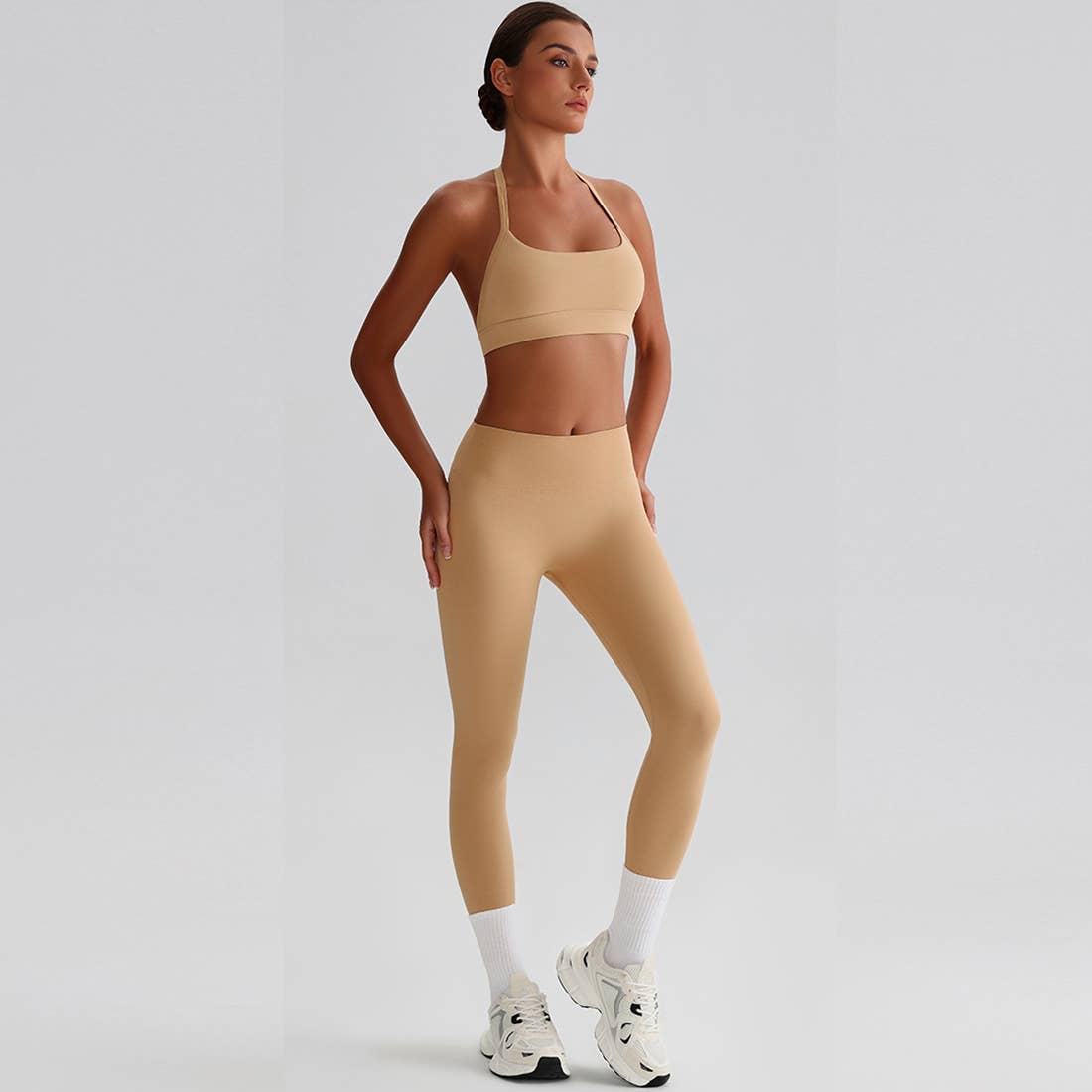 Women Yoga Set:High Support Sports Bra+Long Workout Leggings