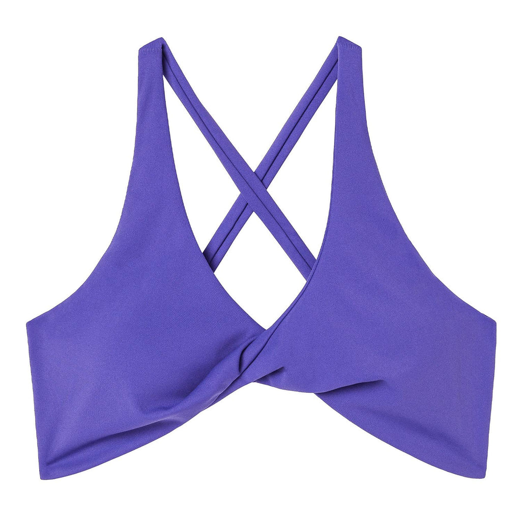 Women Fitness Padded Detachable Twist Design Yoga Sports Bra