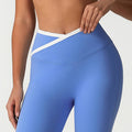 Crossover back bra & high waist sports leggings 2-piece set