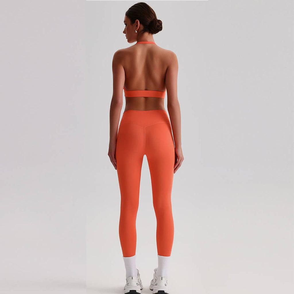 Women Yoga Set:High Support Sports Bra+Long Workout Leggings