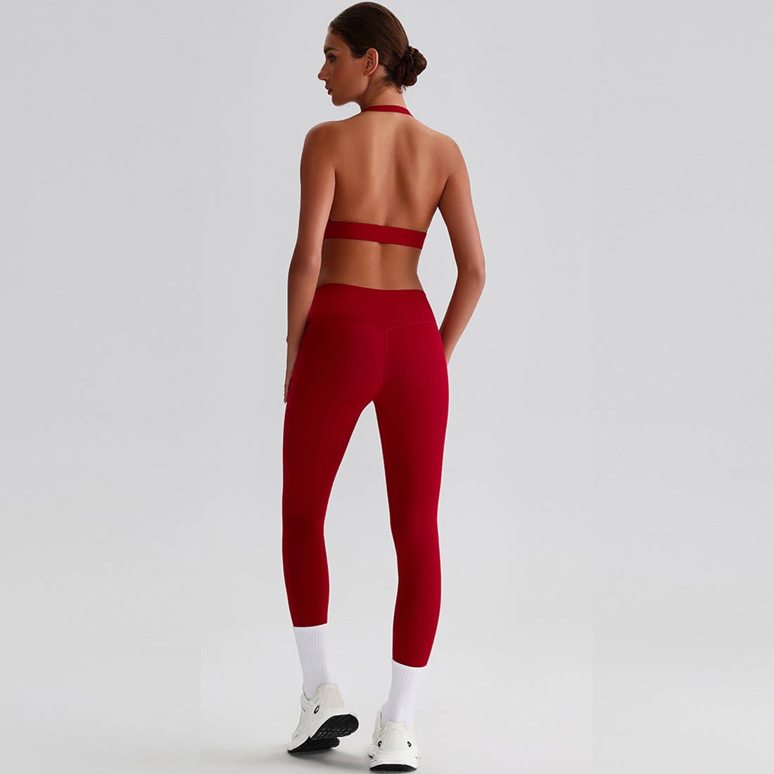 Women Yoga Set:High Support Sports Bra+Long Workout Leggings