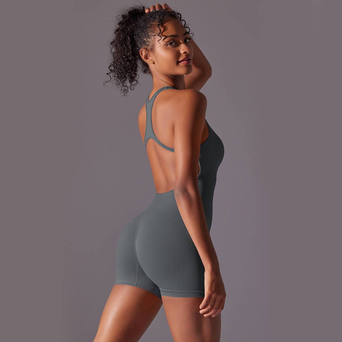 Women's Seamless I-Back Slim Fitness Sport Jumpsuit