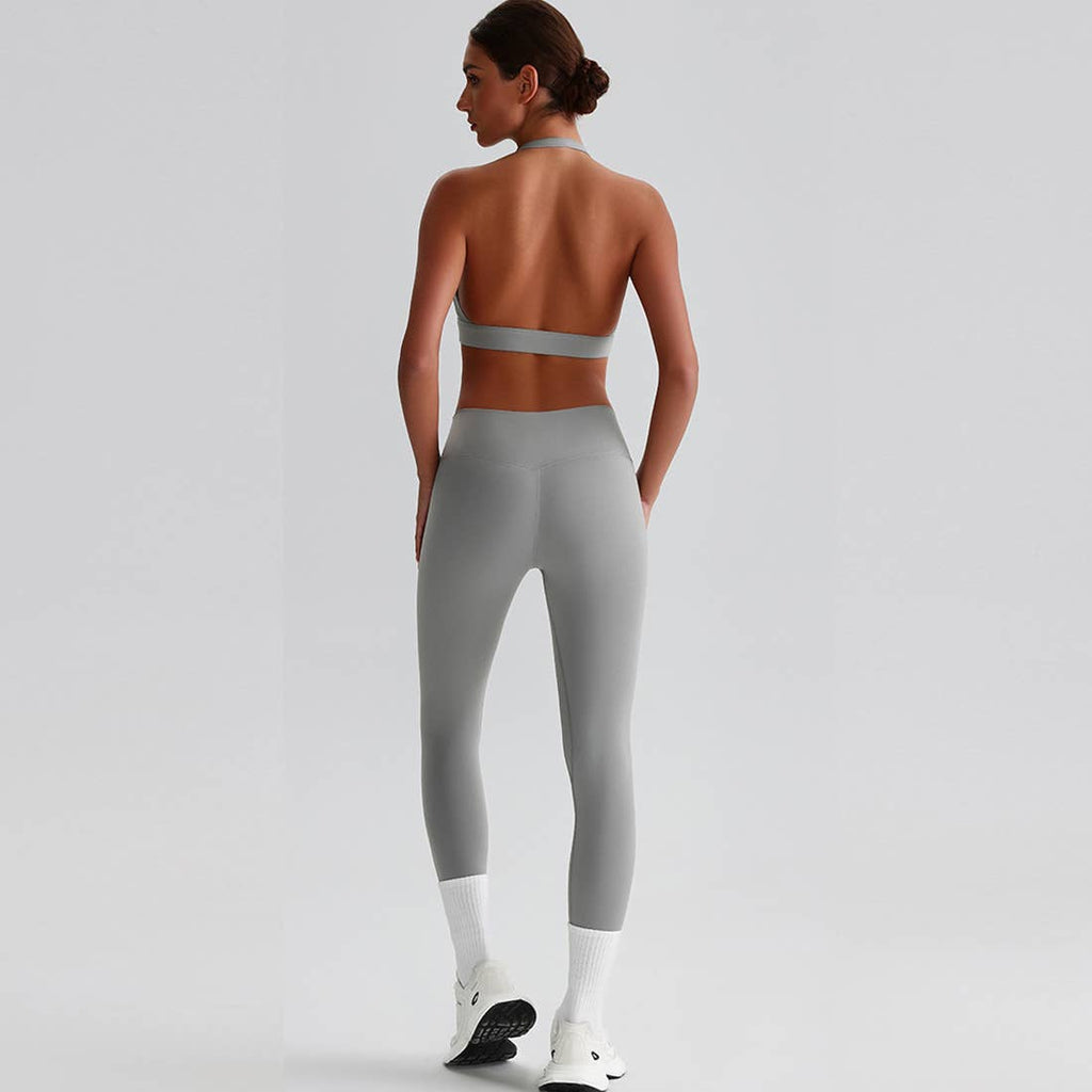 Women Yoga Set:High Support Sports Bra+Long Workout Leggings