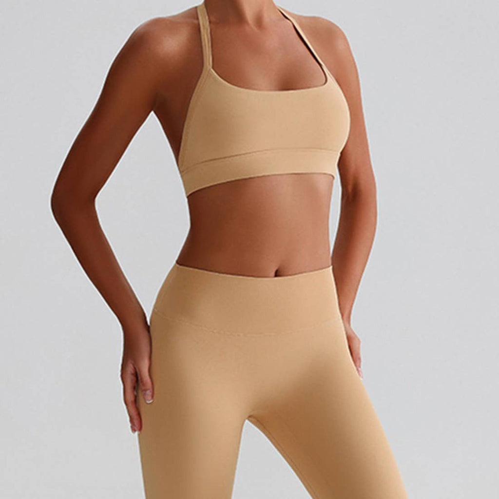 Women Yoga Set:High Support Sports Bra+Long Workout Leggings