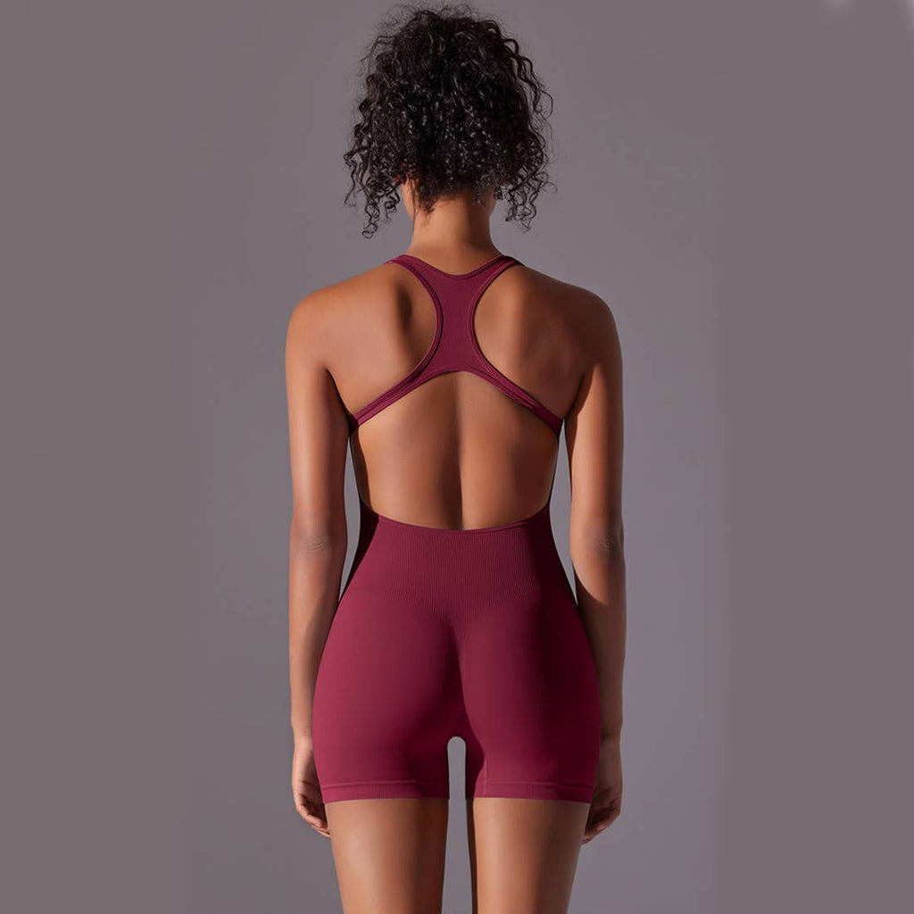 Women's Seamless I-Back Slim Fitness Sport Jumpsuit
