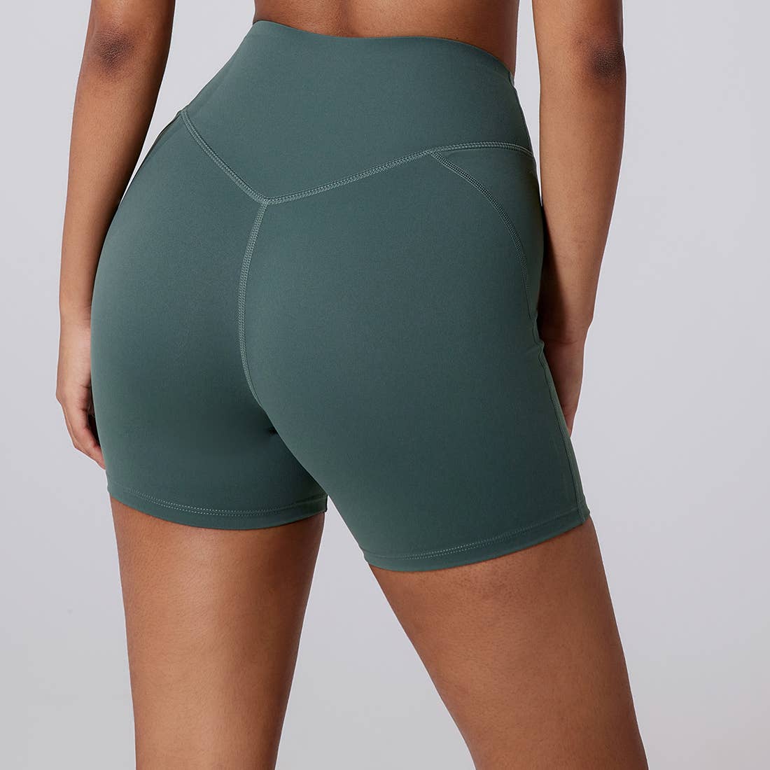 Women V-Waist High Rise Shaping Hip Lift Yoga Shorts