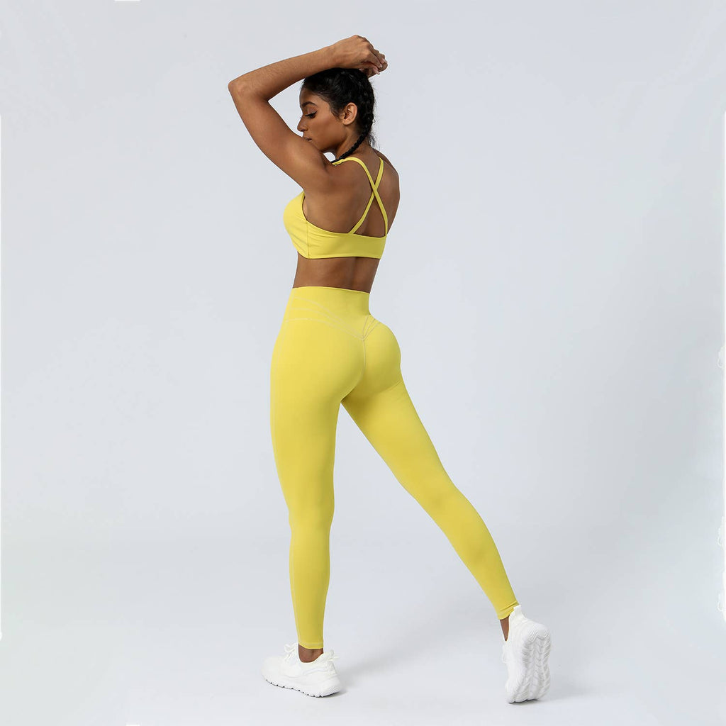 Women Fitness Padded Detachable Twist Design Yoga Sports Bra